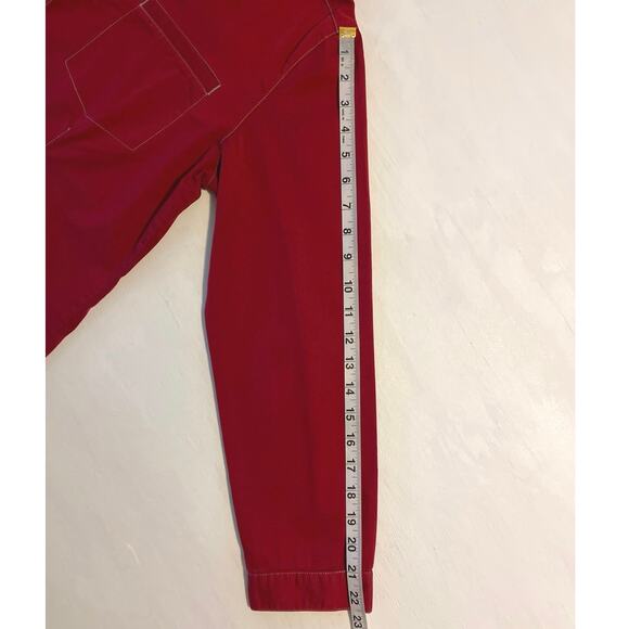 Chicos Red Jacket Shirt Button Down Womens Size 2 / L Work Casual Layer Travel - Picture 12 of 14